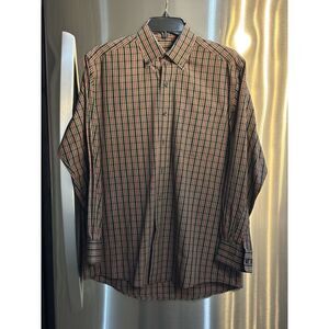 Club Room Mens Black/Red/Green‎ Long Sleeve Dress Shirt SZ 15/32/33. Regular Fit